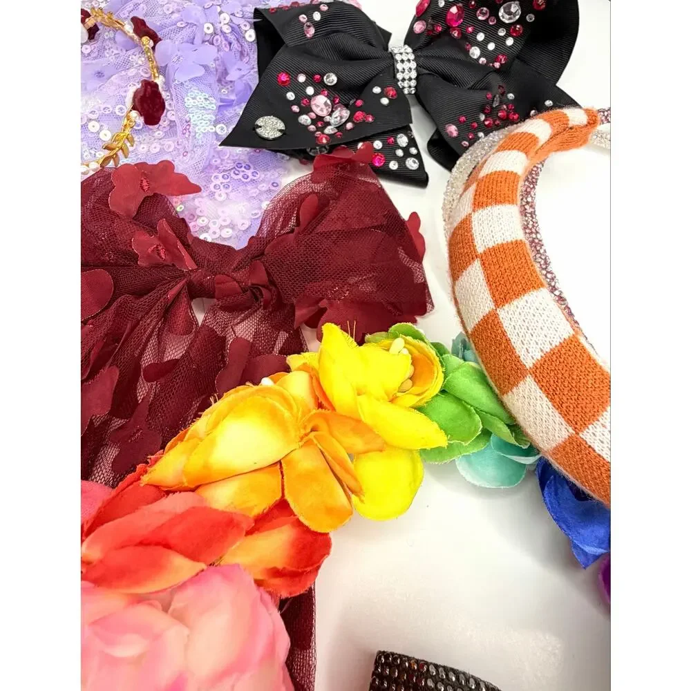 🎀 📦 Girls Hair Accessory Bundle 10 pc - JoJo Siwa Rhinestone Bow & Headbands